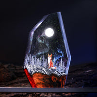 Aurora Borealis Lamp Fox Epoxy Night Light - image 1