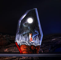 Aurora Borealis Lamp Fox Epoxy Night Light - image 2