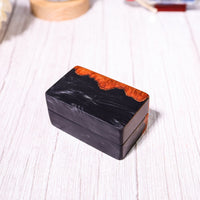 Custom Black Rectangular Resin Double Ring Box - image 3