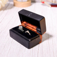 Custom Black Rectangular Resin Double Ring Box - image 1