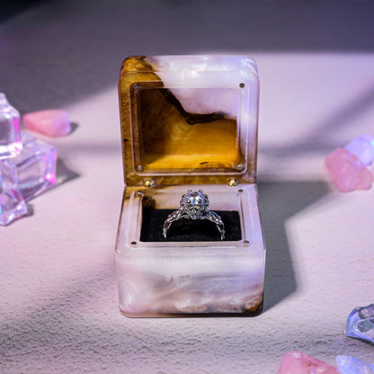 Square Epoxy Resin Engagement Ring Box