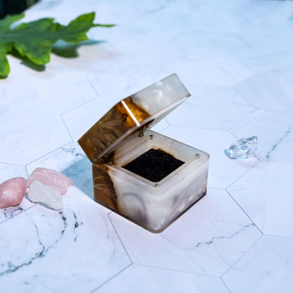 Square Epoxy Resin Engagement Ring Box