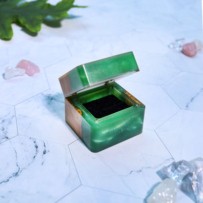 Square Epoxy Resin Engagement Ring Box