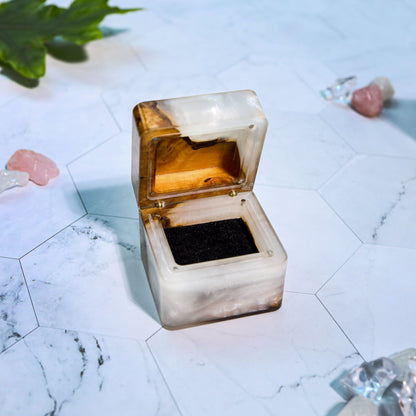 Square Epoxy Resin Engagement Ring Box