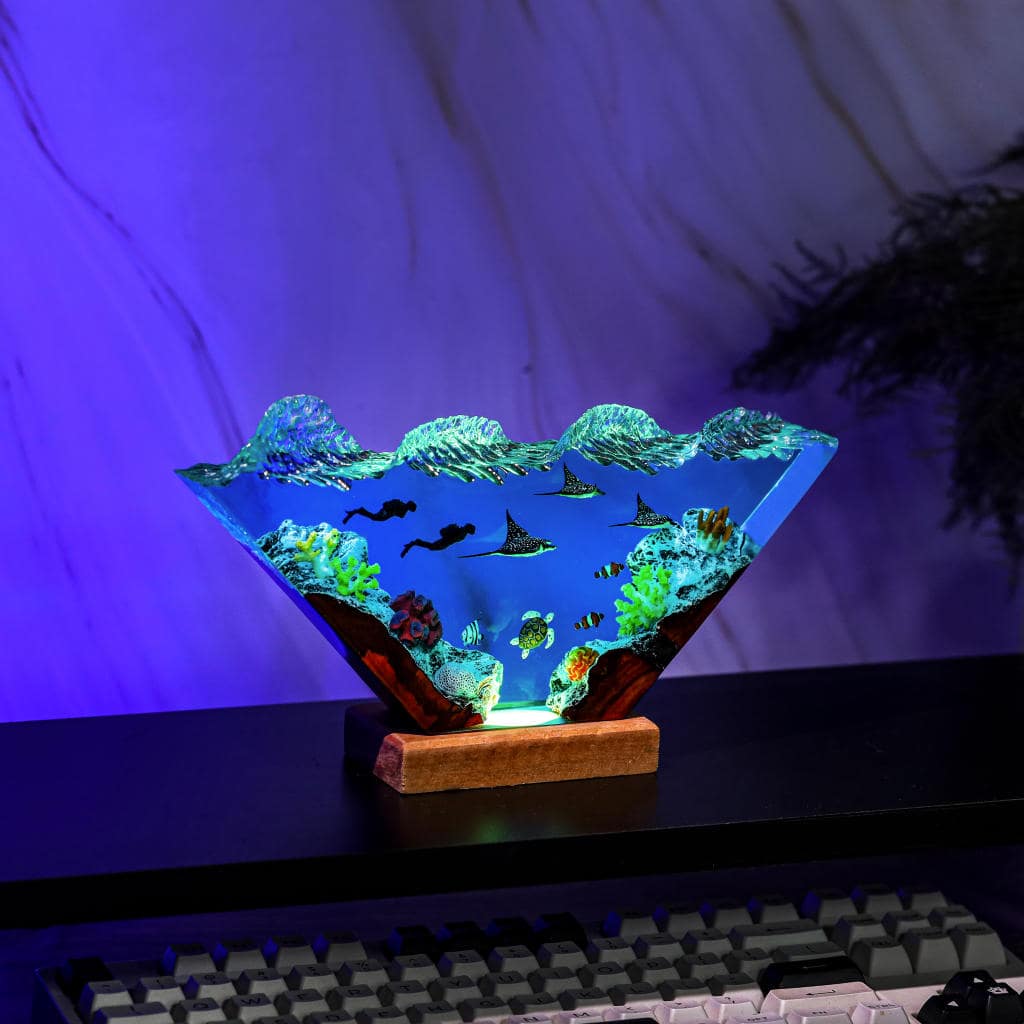 Manta Rays and Diver Night Lights Ver 3