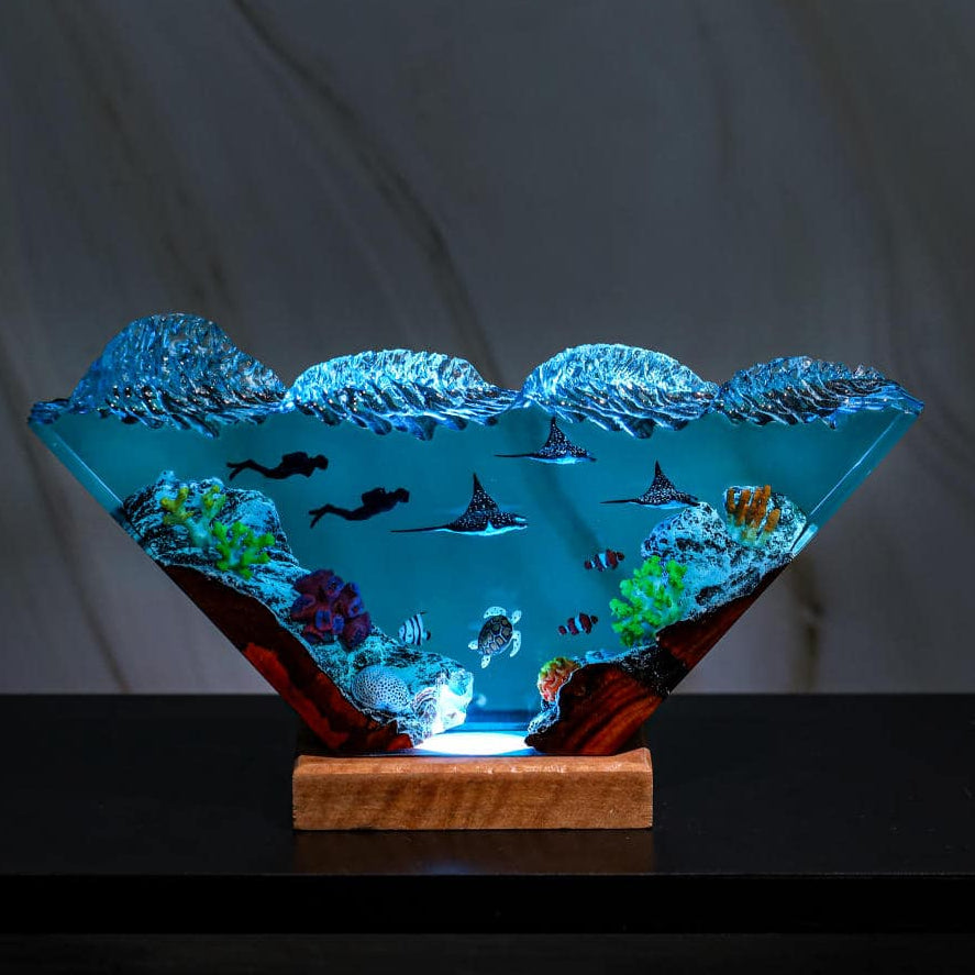 Manta Rays and Diver Night Lights Ver 3