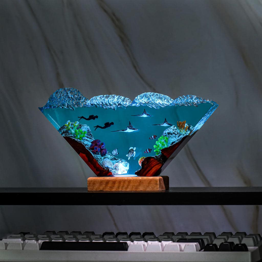 Manta Rays and Diver Night Lights Ver 3
