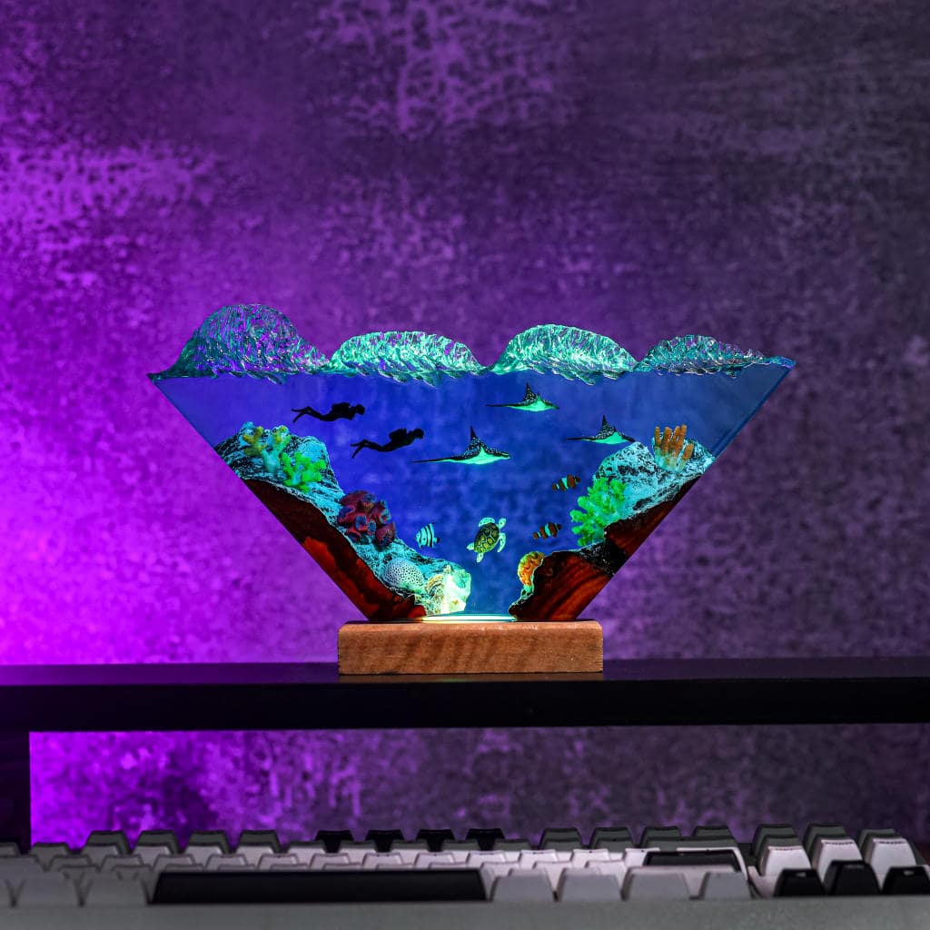 Manta Rays and Diver Night Lights Ver 3