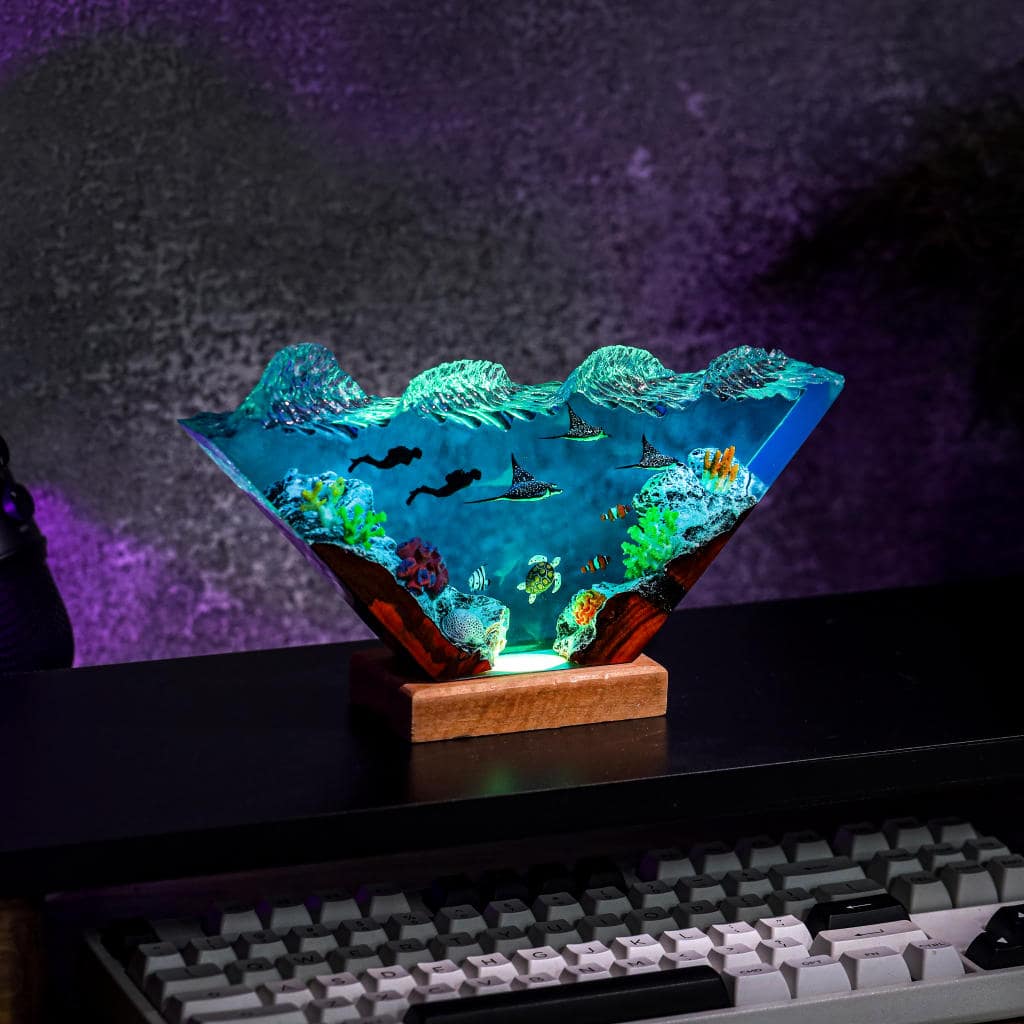 Manta Rays and Diver Night Lights Ver 3