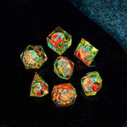 Orange Koi Resin DnD Dice