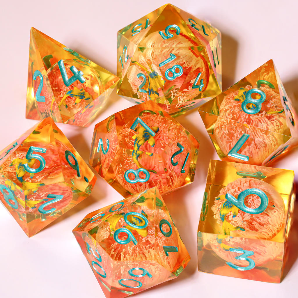 Orange Koi Resin DnD Dice