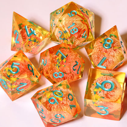 Orange Koi Resin DnD Dice