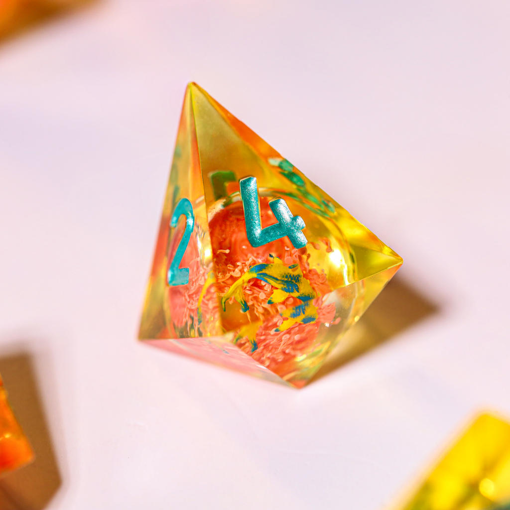 Orange Koi Resin DnD Dice