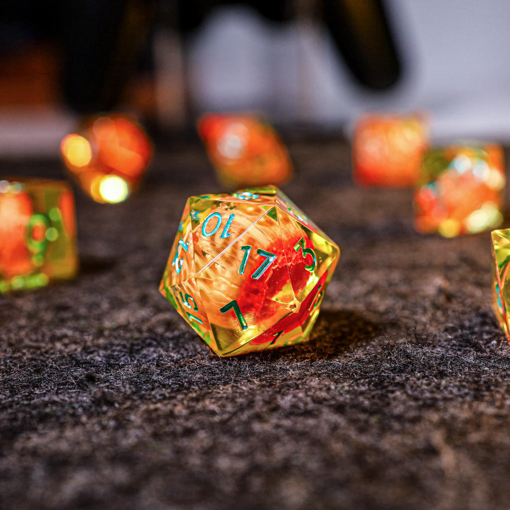 Orange Koi Resin DnD Dice