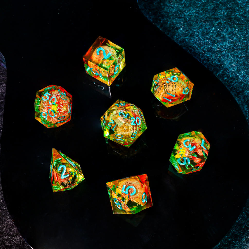 Orange Koi Resin DnD Dice