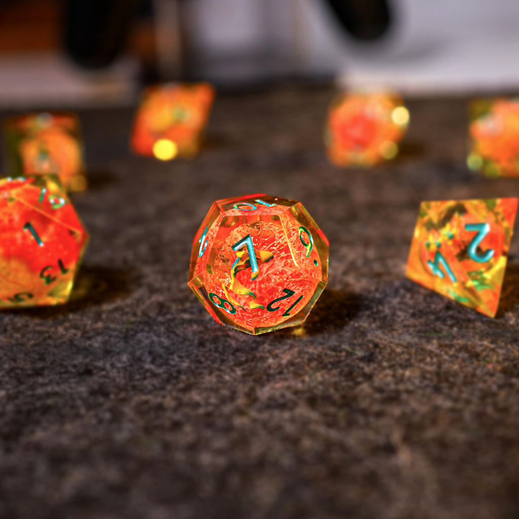Orange Koi Resin DnD Dice
