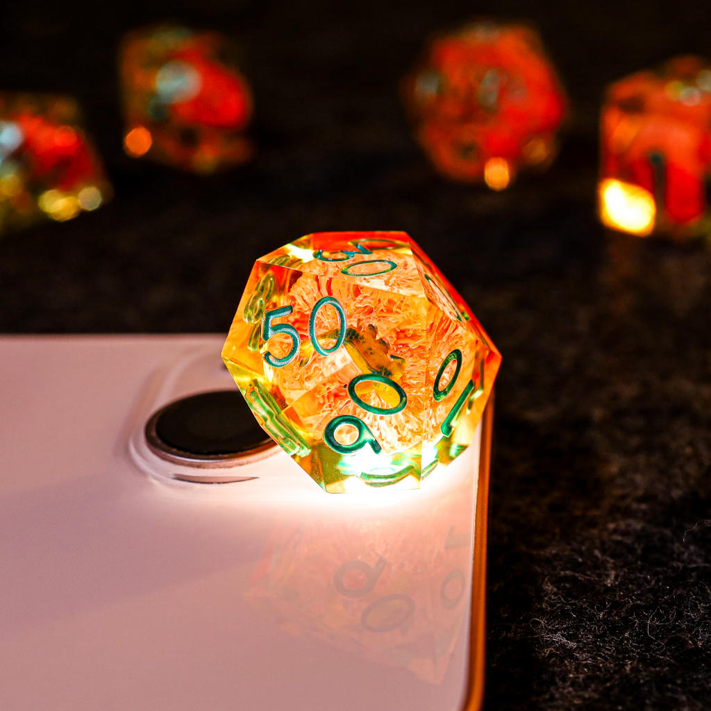 Orange Koi Resin DnD Dice