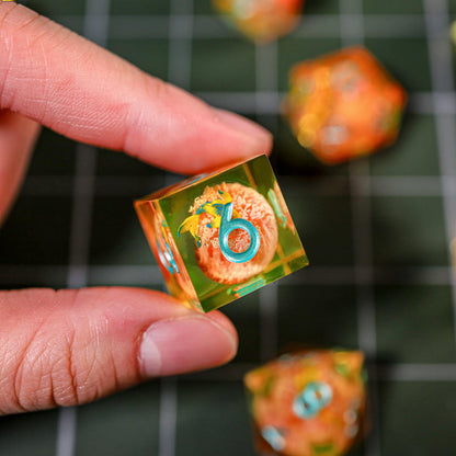 Orange Koi Resin DnD Dice