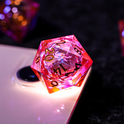 Pink Astronaut Resin DnD Dice