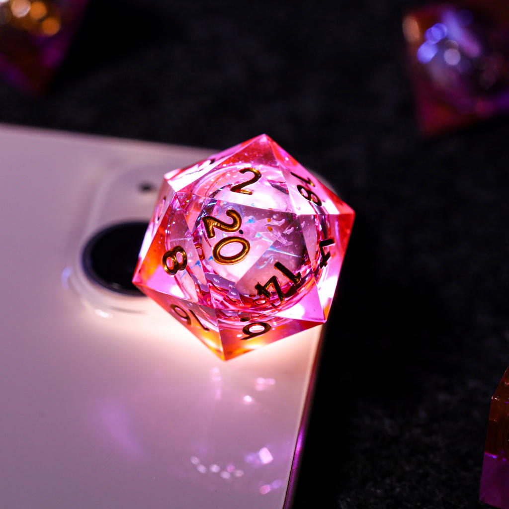 Pink Astronaut Resin DnD Dice