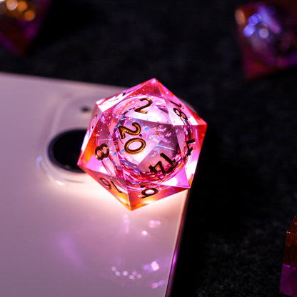 Pink Astronaut Resin DnD Dice