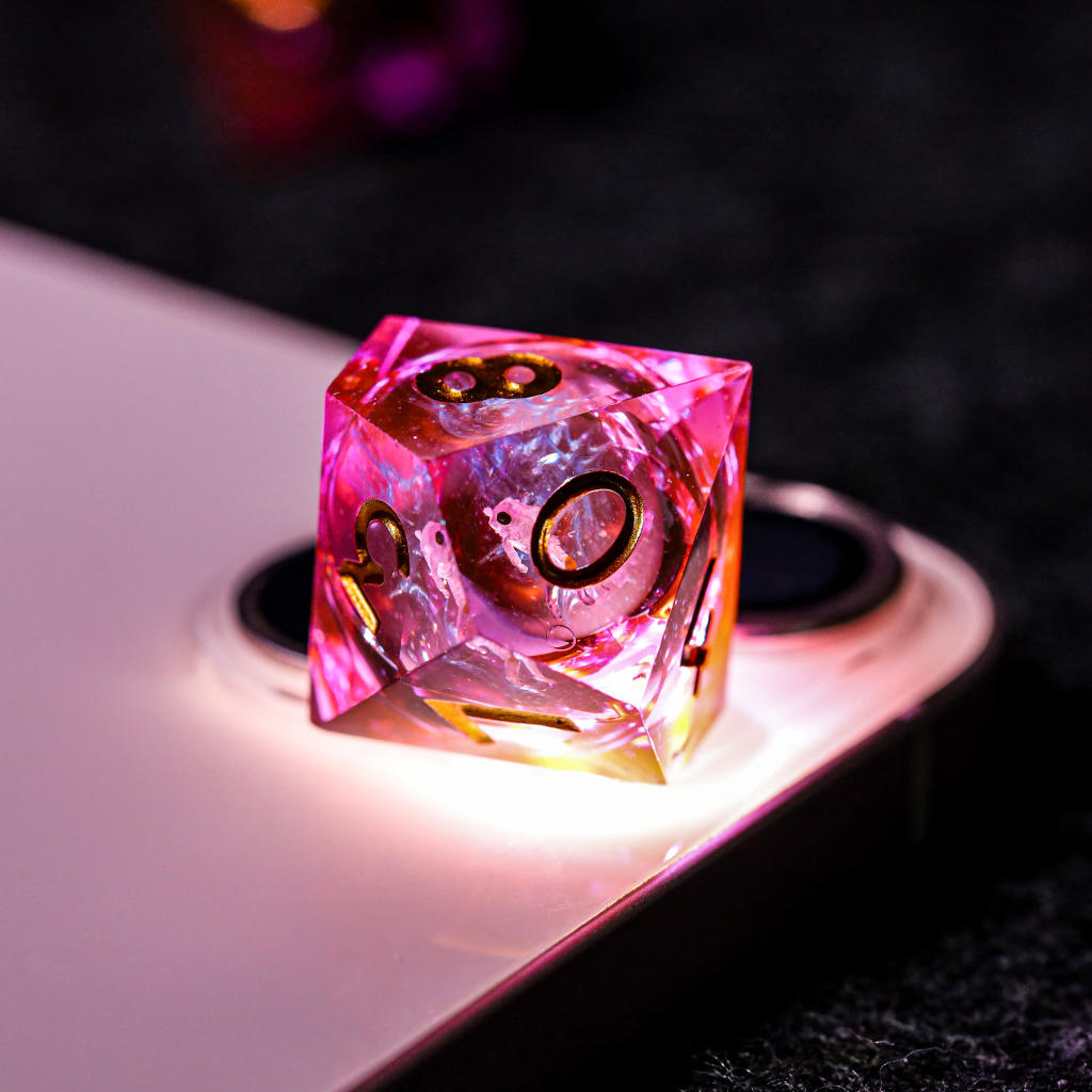 Pink Astronaut Resin DnD Dice