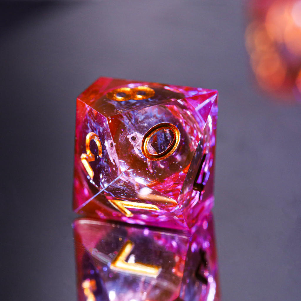 Pink Astronaut Resin DnD Dice