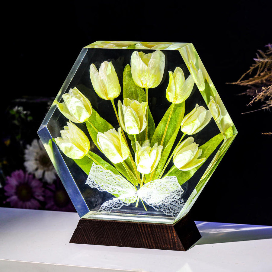 Real Tulip Flower Night Light