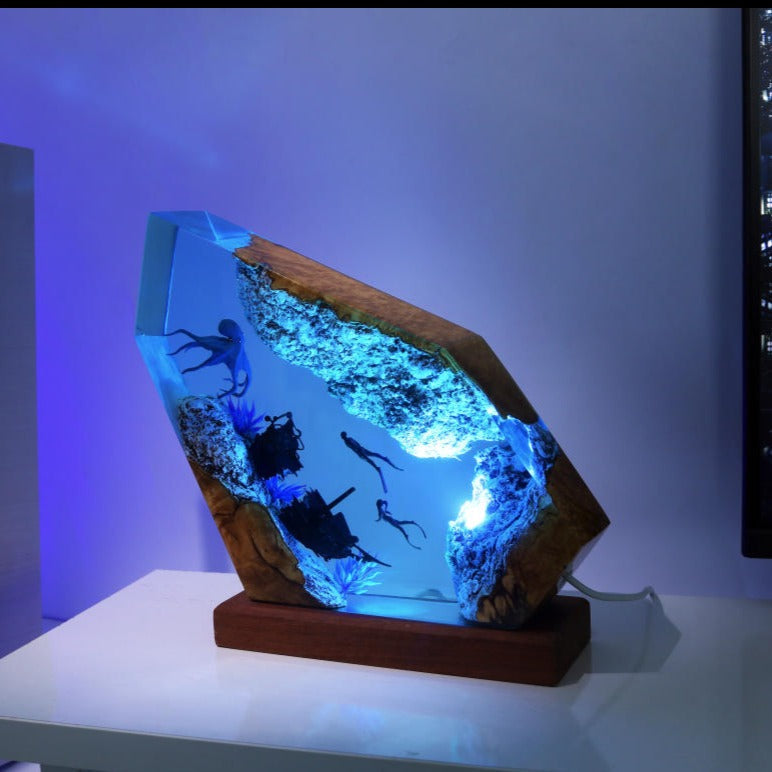 Seal Swimming Epoxy Lamp