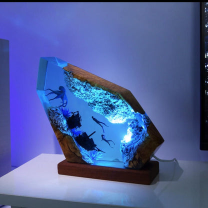 Seal Swimming Epoxy Lamp