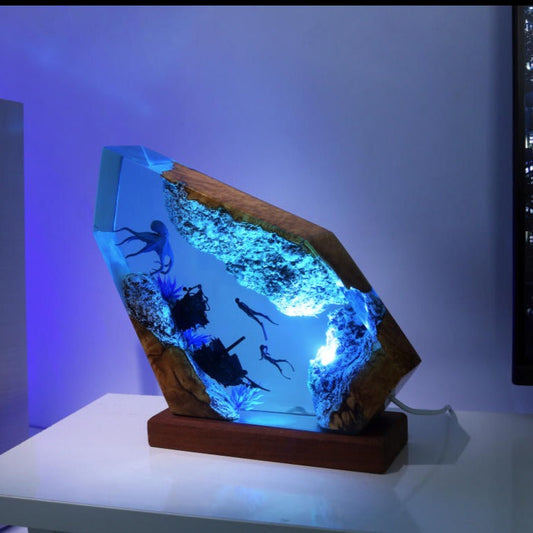 Seal Swimming Epoxy Lamp
