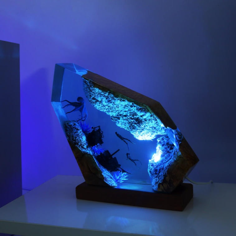 Seal Swimming Epoxy Lamp