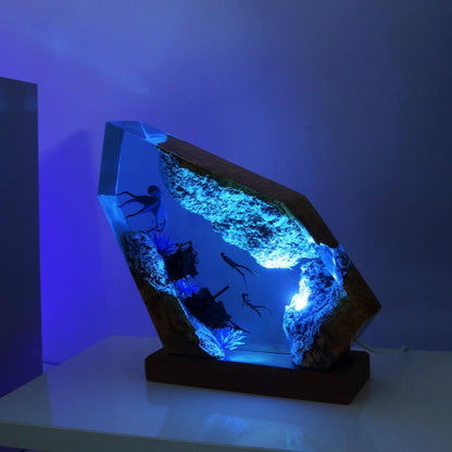 Seal Swimming Epoxy Lamp
