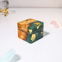 Square Teal Green Resin Engagement Ring Box - image 11