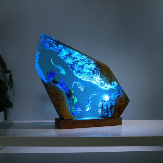 Swimming Axolotl Epoxy Lamp Ver 2