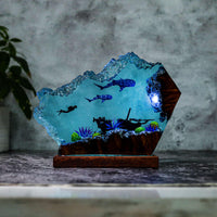 Whale Shark and Diver Epoxy Lamp - image 3