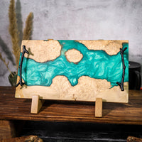 Blue Walnut Epoxy Resin Cheese Tray - image 3