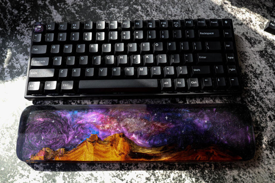 Galaxy resin and wood wrist rest