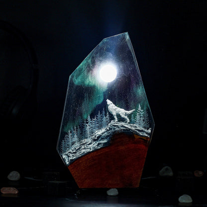 Fox in Aurora Borealis Night Lamp Ver 2