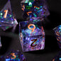 Purple Glitter Galaxy Resin DnD Dice