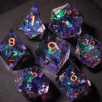 Purple Glitter Galaxy Resin DnD Dice - image 3