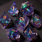 Purple Glitter Galaxy Resin DnD Dice