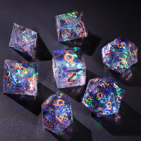 Purple Glitter Galaxy Resin DnD Dice - image 5
