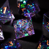 Purple Glitter Galaxy Resin DnD Dice - image 6