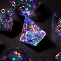 Purple Glitter Galaxy Resin DnD Dice - image 2