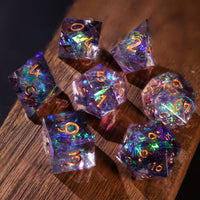 Purple Glitter Galaxy Resin DnD Dice - image 4