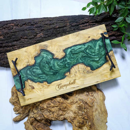 Walnut Epoxy Resin Live Edge Cheese Tray