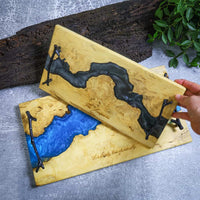 Walnut Epoxy Resin Live Edge Cheese Tray - image 3