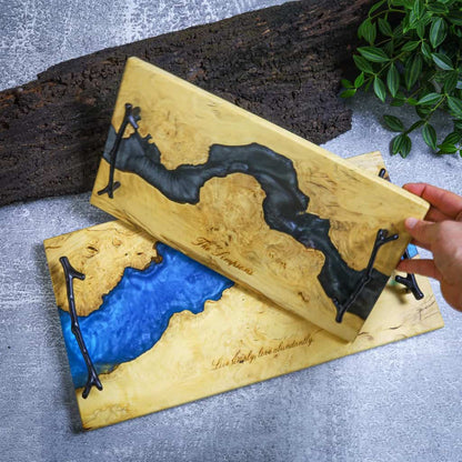 Walnut Epoxy Resin Live Edge Cheese Tray