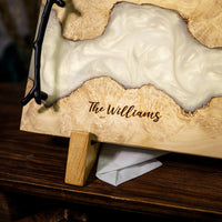 White Walnut Epoxy Resin Cheese Tray - image 9